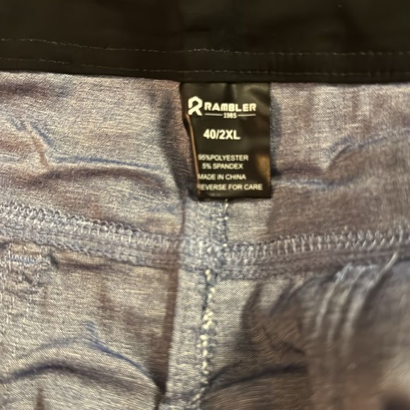 R RAMBLER 1985 Mens Fashion Belted Stretch Shorts Flat Front Work Shorts Stretch - Picture 7 of 7